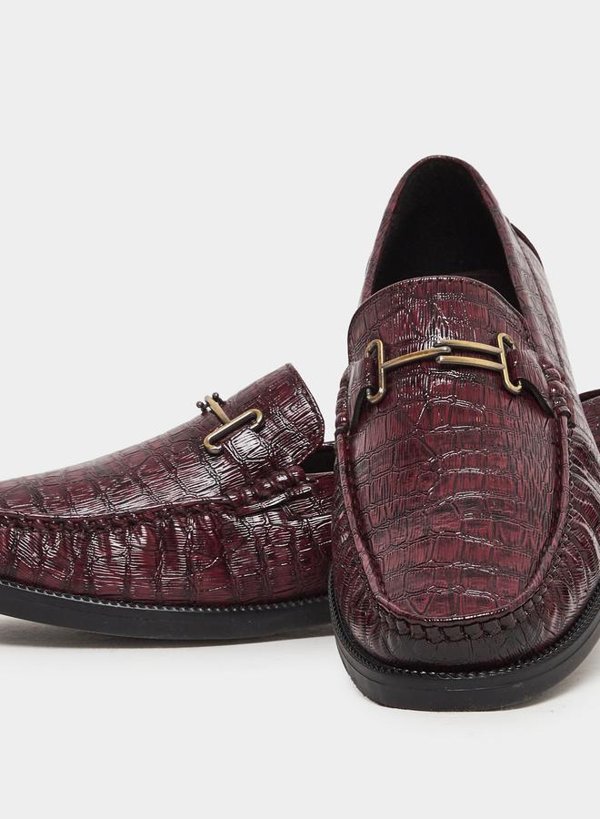 Styli Men Animal Textured Metal Slip On Loafers - Image 3